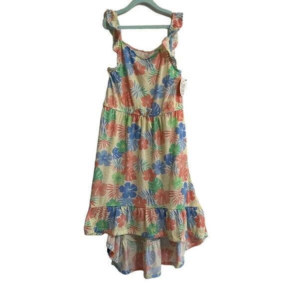 Sweet Butterfly Maxi Dress Youth Girls L 14/16 Floral Ruffle Cap Sleeve High Low - Picture 1 of 5
